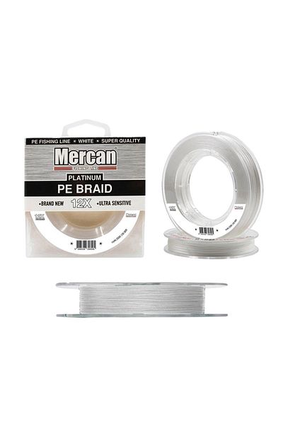 Mercan Pe Knitted Platinum X12 White String 150m Reel Fishing Line