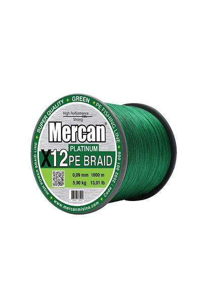 Mercan Pe Braid Platinum X12 Green Thread 1000m Reel Fishing Line