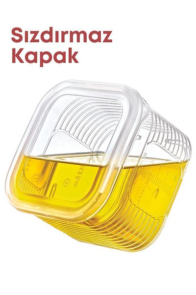GRİMOR Life 7 Pieces Leak Proof Refrigerator Organizer Storage Container - Breakfast Snack Bowl Nutrition Container 3.5 Lt