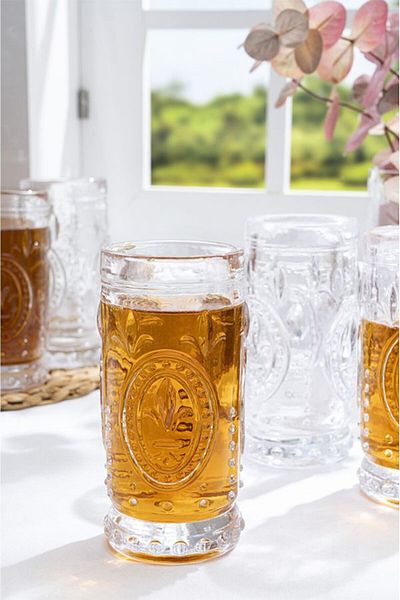 Glamis Selen Concept Fleur De Lis Model Handmade Glass Cup Set of 4