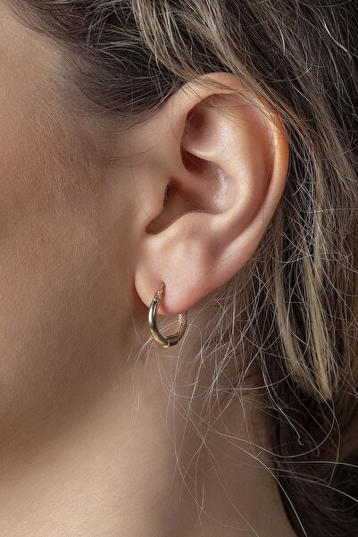 MOOM MÜCEVHERAT Kadın 14 Ayar Altın Halka Küpe