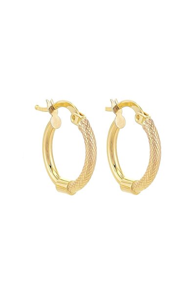 MOOM MÜCEVHERAT Kadın 14 Ayar Altın Halka Küpe