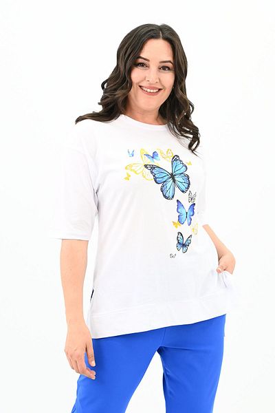 Koza Butik Σετ μπλουζάκι με σχέδιο πεταλούδας σε μεγάλο μέγεθος - 8114-25