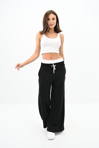 Koza Butik Pantaloni de trening pentru femei cu talie înaltă cu picior evazat 6236-24