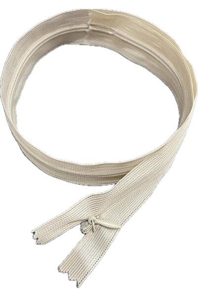 Simline Fermoar ascuns lung, bej (53 cm)