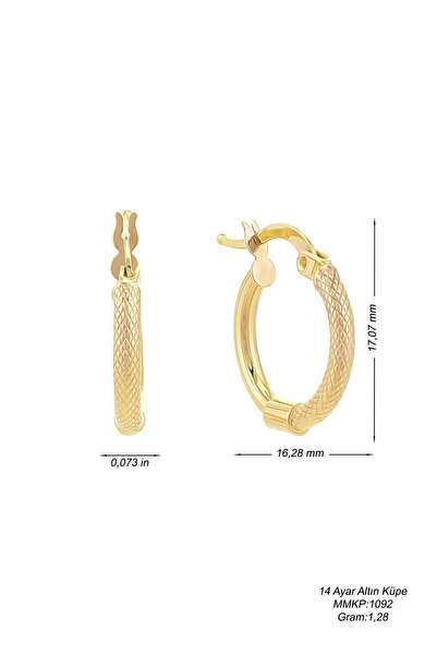 MOOM MÜCEVHERAT Kadın 14 Ayar Altın Halka Küpe