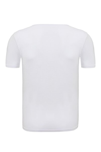 Steve Wolls Ανδρικό λευκό μπλουζάκι μπαμπού με στρογγυλή λαιμόκοψη 4 τεμαχίων - 33502