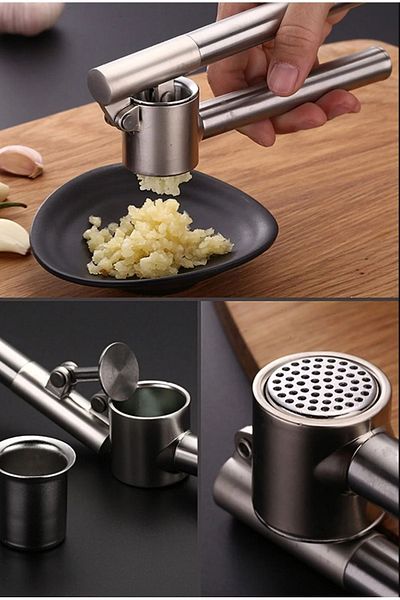 VANCL Essu14 - Stainless Steel, Koncıs Garlic Crusher