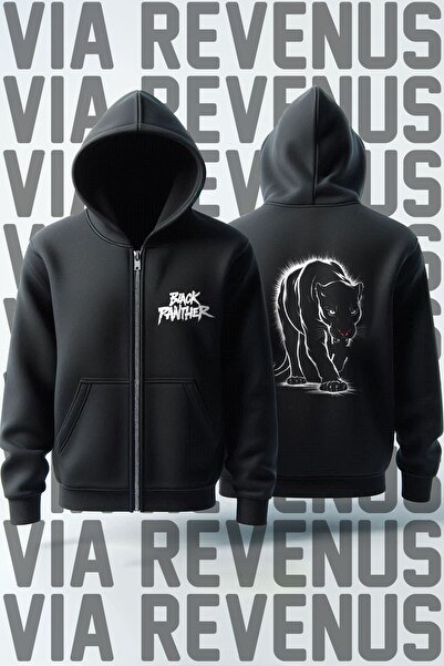 Vordevia سترة صوفية بغطاء للرأس مطبوع عليها النمر الأسود للجنسين