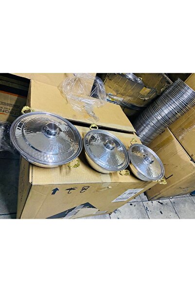 Home Tava Seti Kapaklı Işlemeli Çift Kulplu 3’lü