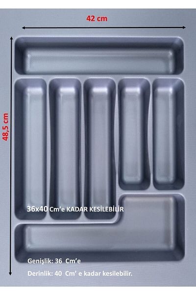 Ersa 42cm x 48,5cm Γκρι Συρτάρι - Παντοπωλείο, Λεπτομέρεια Μαχαιροπήρουνων, Επηρεάζει 36x40 cm