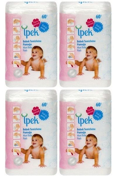 İpek 60 Pieces of 4 Silk Maxi Baby Cleaning Cotton