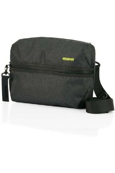 American Tourister حقيبة كروس بودي أوربت فيجا - حقيبة كتف سوداء، أمتعة ومعدات سفر،