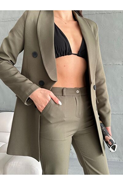 MYGİYİMİSTANBUL Blazer Jacket and Trousers Set - Button Detailed