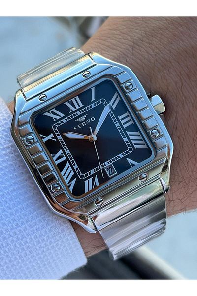 FERRO 30 Mt Waterproof Men's Wristwatch - Steel Cord and Ion Coating, Case Design Series Efm.11448.A2