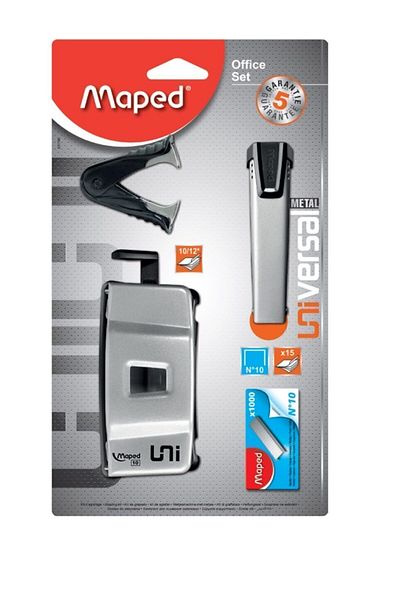 Maped Office Set 4 Pieces Pocket No:10 Stapler + Hole Punch + 400 Staples + Wire Remover3154146317601