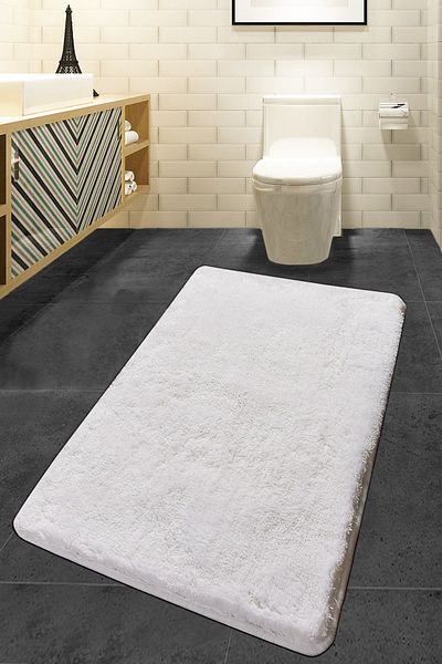 Chilai Home 80x140 εκ. Λευκό Ακρυλικό Μοκέτα Μπάνιου - Χαλάκι Πόρτας
