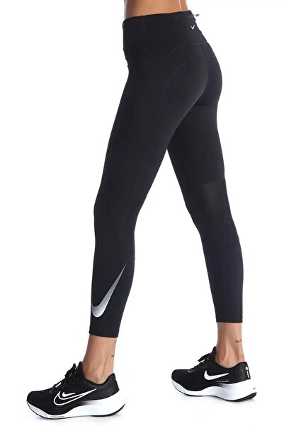 Nike سروال رياضي نسائي من Dri-Fit Fast Swoosh 7/8 بخصر عادي وثلاثة جيوب