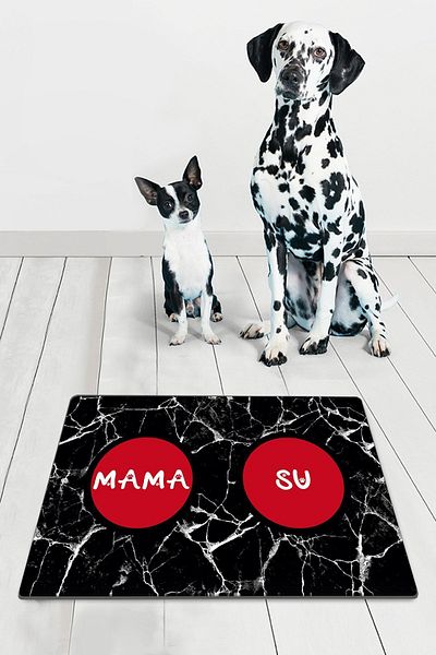 Chilai Home Pvc Black Marble Cat Dog Food Mat Dog - Cat Supplies Accessory