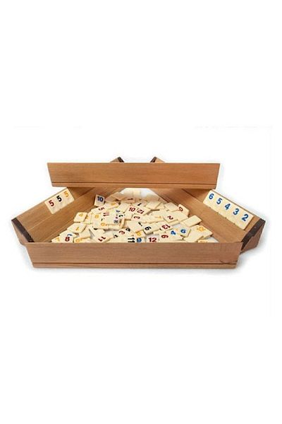 Kervan Wooden Okey Set, Wooden Okey, 101 Okey, Large Size Polished Okey Set ((BONE STONE)