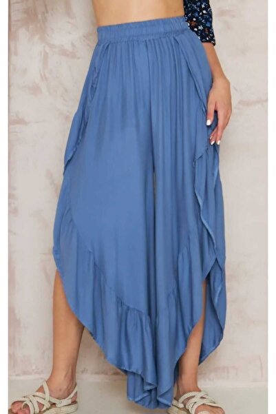 Birru Butik High Waist Slit Laviva Women's Loose Trousers - New