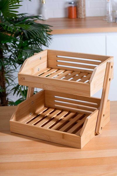 ACAR 262 Bamboo - 2 Layer Bread Bowl Set