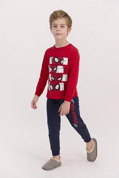 SPIDERMAN Licensed Red Boy's Long Sleeve Pajama Set
