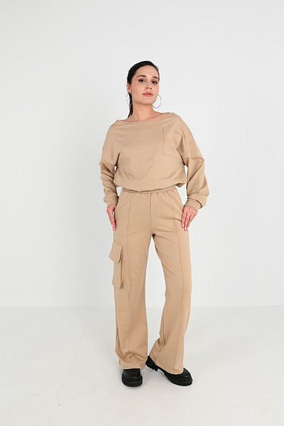 Koza Butik Γυναικείο σετ αθλητικής φόρμας με ραβδώσεις με λεπτομέρειες Cargo 3984-24
