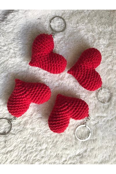 SHM Red 1 Piece - Knitted Heart Hand Knitted