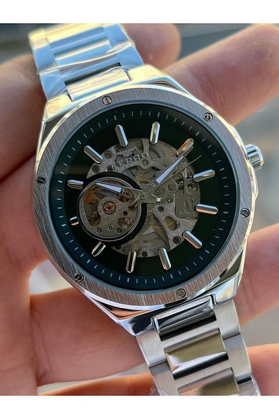FERRO 3 Atm Waterproof Automatic Mechanism Men's Wristwatch - 2 Years Warranty, Steel Band Efm.31443-Y6