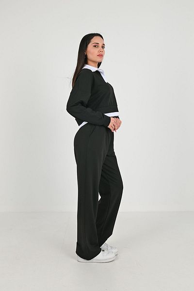 Koza Butik Γυναικείο Σετ αθλητικής φόρμας με γιακά πόλο φαρδύ πόδι 3986-24