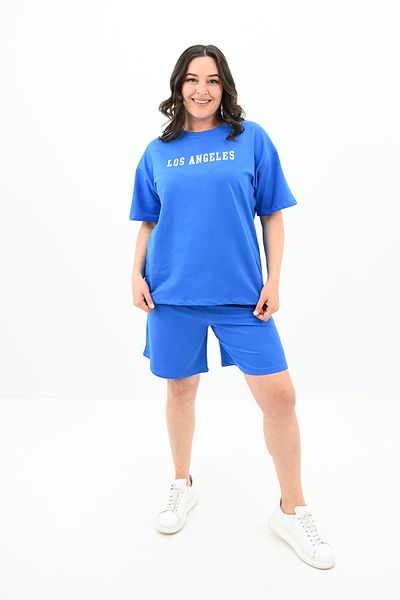 Koza Butik Σετ γυναικείο σορτς Plus Size - εμπριμέ, 8122-25