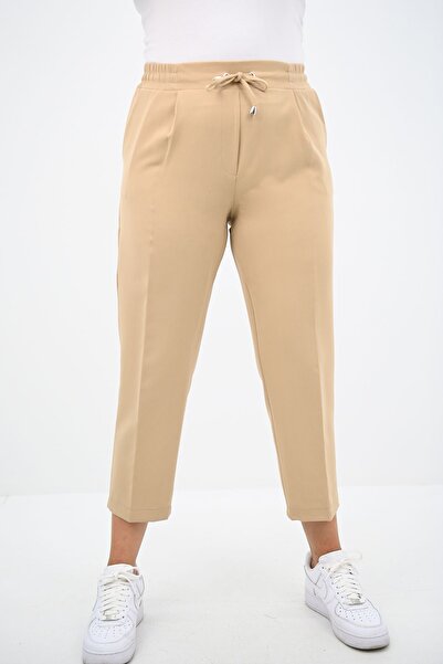 Koza Butik High Waist Draped Women's Plus Size Trousers - 6201-25