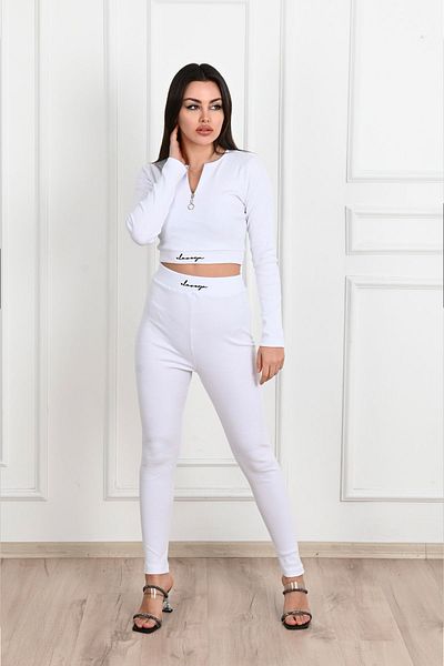 Koza Butik Γυναικείο σετ αθλητικής φόρμας με στάμπα με φερμουάρ 3725-23