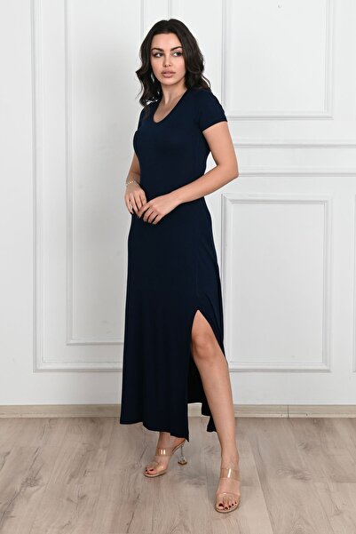 Koza Butik Kadın Yırtmaç Detaylı Elbise 5174-23