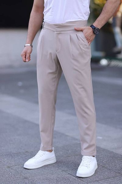 BYATA MENS STYLE MEN'S ITALIAN CUT HIGH WAIST FABRIC PANT