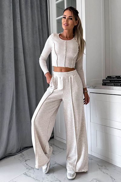 Koza Butik Γυναικείο Σετ Φόρμας Μακρυμάνικο Crop Ισπανικό Καμισόλα 3922-24
