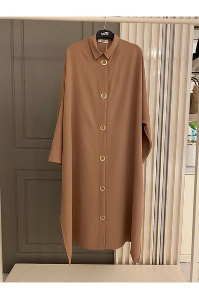 Armine TREND ARMINE TREND OVERSIZE GOLD BUTTON DETAIL TREND SHIRT 24YT512
