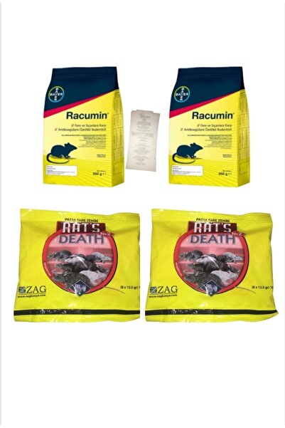 Bayer Fare Sıçan İlaçlama Bayer Racumin Zehirli Buğday 2 Adet/ Rat'S Pasta 2 Adet/Fare Yapışkanı Hediye