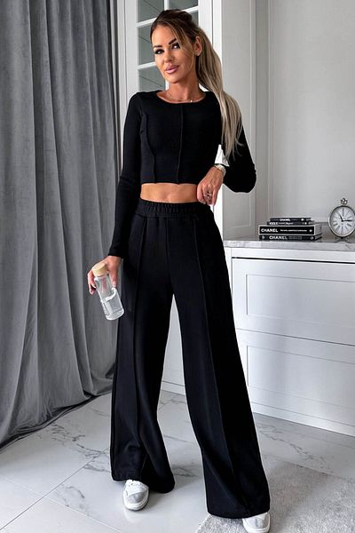 Koza Butik Γυναικείο Σετ Φόρμας Μακρυμάνικο Crop Ισπανικό Καμισόλα 3922-24
