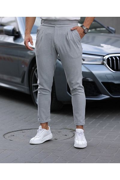 BYATA MENS STYLE Men's Italian Cut Fabric Trousers