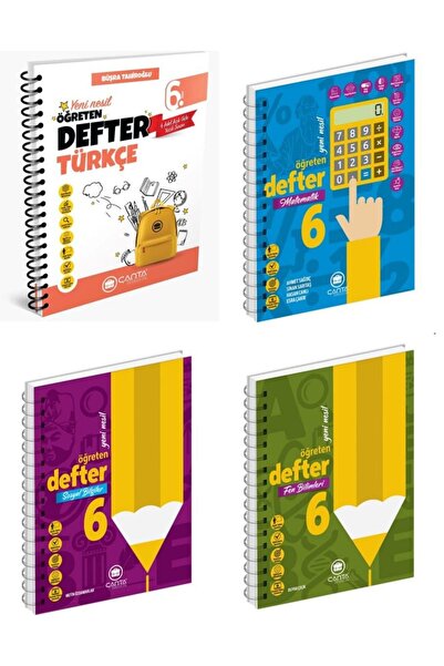 Çanta Yayıncılık ÇANTA YAYINLARI 6.SINIF ÖĞRETEN DEFTER 4 LÜ SET (TÜRKÇE-MATE...