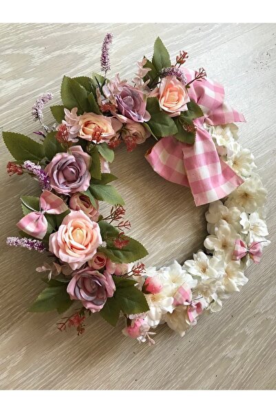 Zelis Design Çelenk Kapısüsü Çember Kapısüsü Ekoseli Kapısüsü