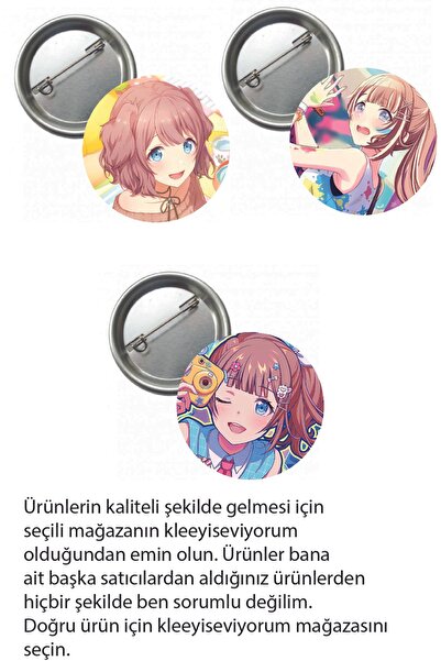 kleeyiseviyorum Hatsune Miku Pjsekai Project Sekai Colorful Anime Buton Rozet...