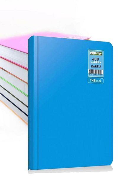 Gıpta Pastel 20x28 400 coli - Caiet cu copertă rigidă cu 4 compartimente (3486) în carouri albastru deschis