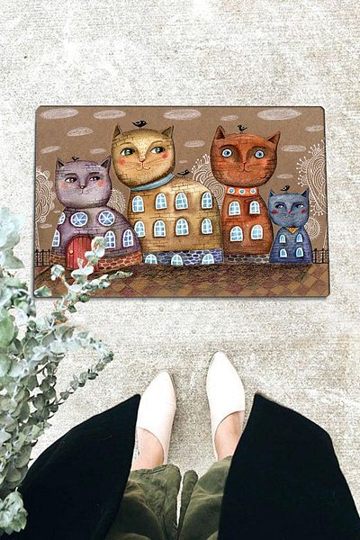 Chilai Home PVC изтривалки за врати Pittura Gatto със специален дизайн, интериорни и екстериорни