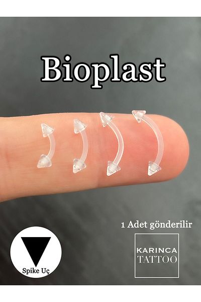 Karınca Piercing Bioplast Transparent Spike - Eyebrow Piercing, Snug Daith, Rook Helix, Conch Anti Tragus Smiley Lobe