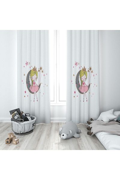 Lolla Evmila Children's Room Patterned Background Curtain