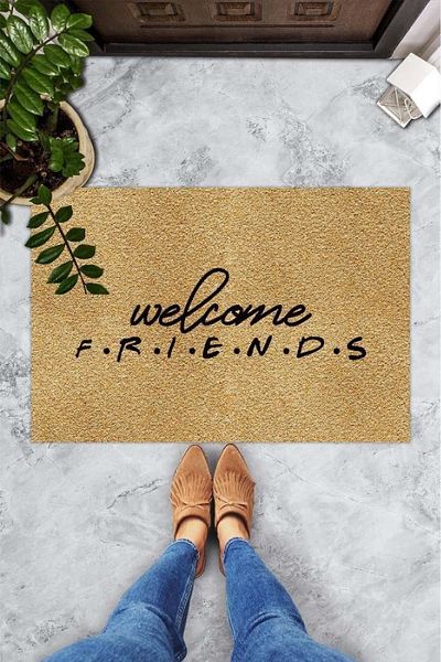 Chilai Home Welcome Friend Indoor and Exterior PVC Door Mat, Patterned Mat