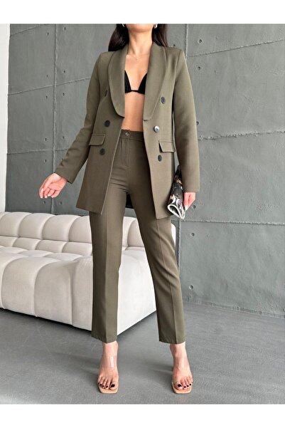 MYGİYİMİSTANBUL Blazer Jacket and Trousers Set - Button Detailed